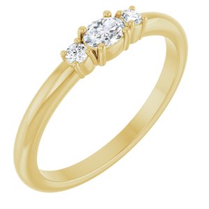 Ladies Natural Diamond Stackable Ring (SI2-SI3, GHI) — 14K Yellow Gold