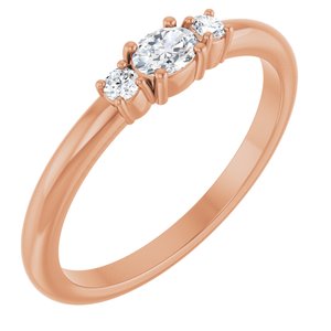 Ladies Natural Diamond Stackable Ring (SI2-SI3, GHI) — 14K Rose Gold