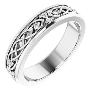 Ladies Natural Diamond Eternity Band Size 4.5 (Si2-Si3, G-H) — 14K White Gold