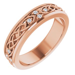 Ladies Natural Diamond Eternity Band Size 4.5 (Si2-Si3, G-H) — 14K Rose Gold