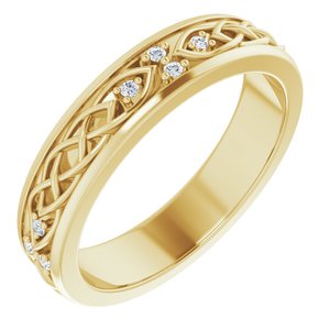 Ladies Natural Diamond Eternity Band Size 4.5 (Si2-Si3, G-H) — 14K Yellow Gold