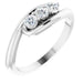 Ladies Natural Diamond Three-Stone Bypass Ring (I1, G-H) — 14K White Gold