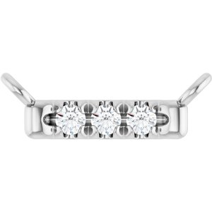Ladies Natural Diamond French-Set Bar Necklace Center (Si2-Si3, G-H) — Platinum