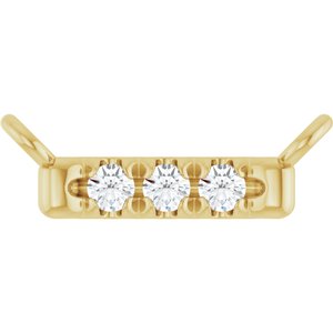 Ladies Natural Diamond French-Set Bar Necklace Center (I1, G-H) — 14K Yellow Gold