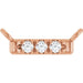 Ladies Natural Diamond French-Set Bar Necklace Center (I1, G-H) — 14K Rose Gold