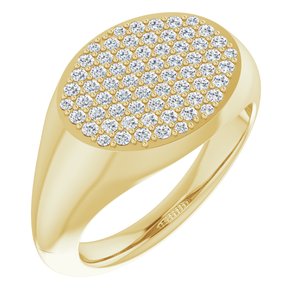 Ladies Natural Diamond Signet Ring (I1, G-H) — 14K Yellow Gold