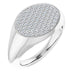 Ladies Natural Diamond Signet Ring (I1, G-H) — 14K White Gold