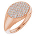 Ladies Natural Diamond Signet Ring (I1, G-H) — 14K Rose Gold