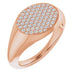 Ladies Natural Diamond Signet Ring (I1, G-H) — 14K Rose Gold