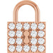 Ladies Natural Diamond Lock Pendant (I1, G-H) — 14K Rose Gold