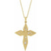 Ladies Natural Diamond Cross Necklace (I1, G-H) — 14K Yellow Gold