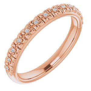 Ladies Diamond Stackable Ring (SI2-SI3, G-H) — 14K Rose Gold