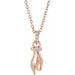 Ladies Natural Diamond Hand of Buddha Necklace (I1, G-H) — 14K Rose Gold