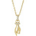 Ladies Natural Diamond Hand of Buddha Necklace (I1, G-H) — 14K Yellow Gold