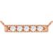 Ladies Natural Diamond French-Set Bar Necklace Center (I1, G-H) — 14K Rose Gold