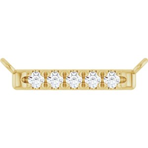 Ladies Natural Diamond French-Set Bar Necklace Center (I1, G-H) — 14K Yellow Gold