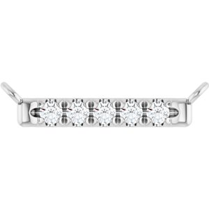 Ladies Natural Diamond French-Set Bar Necklace Center (Si2-Si3, G-H) — Platinum