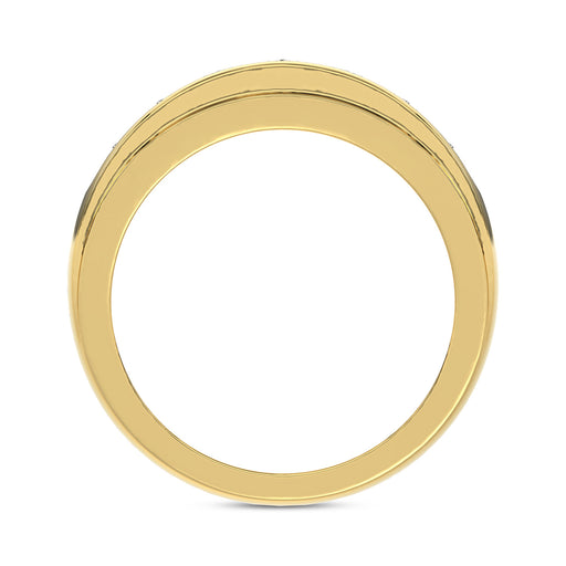MEN'S BAND 1.00CT ROUND DIAMOND 10K YELLOW GOLD