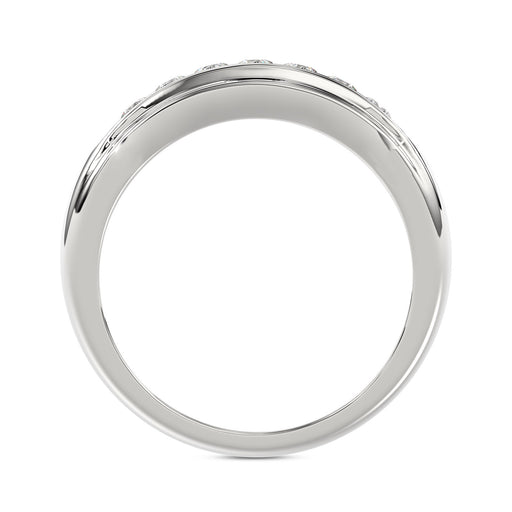 MEN'S BAND 0.50CT ROUND DIAMOND 10K WHITE GOLD