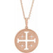 Ladies Natural Diamond Jerusalem Cross Necklace (I1, G-H) — 14K Rose Gold