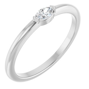 Ladies Natural Diamond Solitaire Ring (I1, GHI) — 14K White Gold