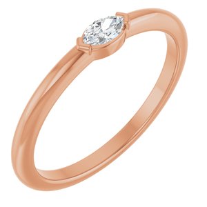 Ladies Natural Diamond Solitaire Ring (I1, GHI) — 14K Rose Gold