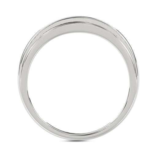 MEN'S BAND 0.25CT ROUND DIAMOND 10K WHITE GOLD