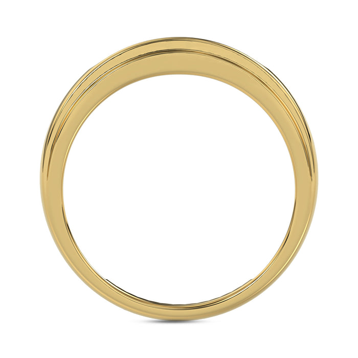 MEN'S BAND 0.25CT ROUND DIAMOND 10K YELLOW GOLD