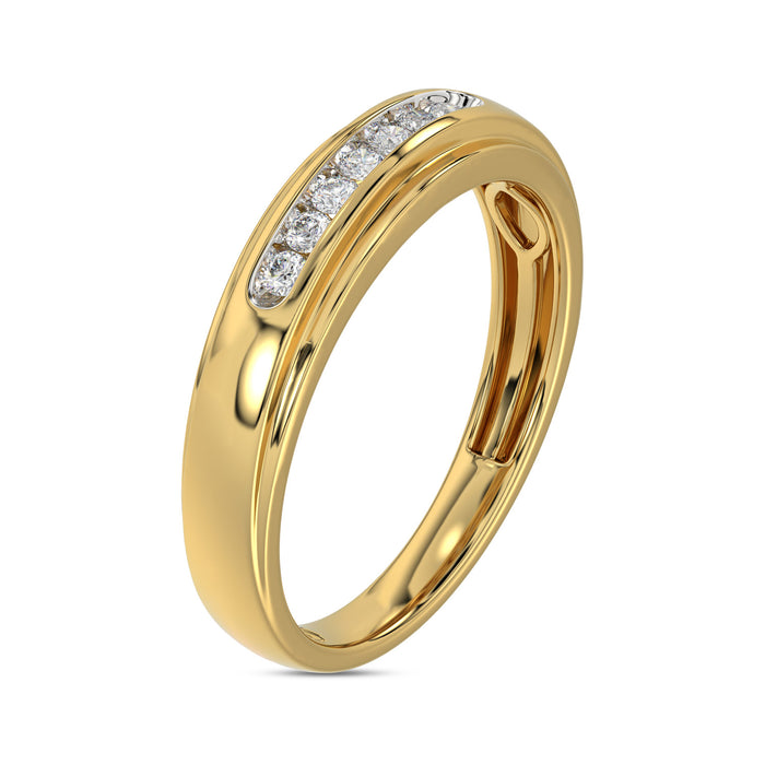 MEN'S BAND 0.25CT ROUND DIAMOND 10K YELLOW GOLD