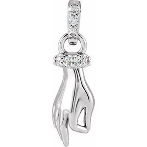 Ladies Natural Diamond Hand of Buddha Pendant (I1, G-H) — Sterling Silver
