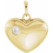 Ladies Natural Diamond Engravable Heart Pendant — 14K Yellow Gold