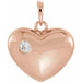 Ladies Natural Diamond Engravable Heart Pendant — 14K Rose Gold