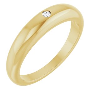 Ladies Natural Diamond Petite Dome Ring (I1, G-H) — 14K Yellow Gold
