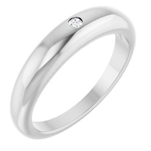 Ladies Natural Diamond Petite Dome Ring (SI2-SI3, G-H) — Platinum