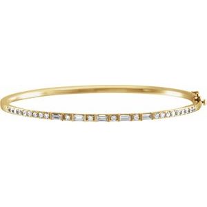 Ladies Natural Diamond Bangle Bracelet (I1, H-I) — 14K Yellow Gold