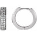 Ladies Natural Diamond 14 mm Hoop Earrings (I2-I3, H+) — 14K White Gold