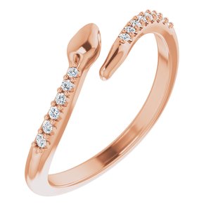 Ladies Natural Diamond Snake Bypass Ring (I1, G-H) — 14K Rose Gold