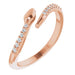 Ladies Natural Diamond Snake Bypass Ring (I1, G-H) — 14K Rose Gold