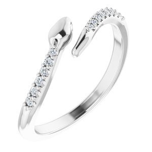 Ladies Natural Diamond Snake Bypass Ring (SI2-SI3, G-H) — Platinum