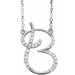 Ladies Natural Diamond Initial B Necklace (I1, G-H) — 14K White Gold