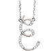Ladies Natural Diamond Initial E Necklace (I1, G-H) — 14K White Gold