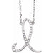 Ladies Natural Diamond Initial I Necklace (I1, G-H) — 14K White Gold