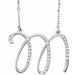 Ladies Natural Diamond Initial M Necklace (I1, G-H) — 14K White Gold