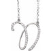 Ladies Natural Diamond Initial N Necklace (I1, G-H) — 14K White Gold
