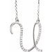 Ladies Natural Diamond Initial U Necklace (I1, G-H) — 14K White Gold