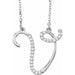 Ladies Natural Diamond Initial V Necklace (I1, G-H) — 14K White Gold