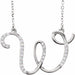 Ladies Natural Diamond Initial W Necklace (I1, G-H) — 14K White Gold