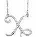 Ladies Natural Diamond Initial X Necklace (I1, G-H) — 14K White Gold
