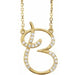 Ladies Natural Diamond Initial B Necklace (I1, G-H) — 14K Yellow Gold