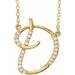 Ladies Natural Diamond Initial D Necklace (I1, G-H) — 14K Yellow Gold